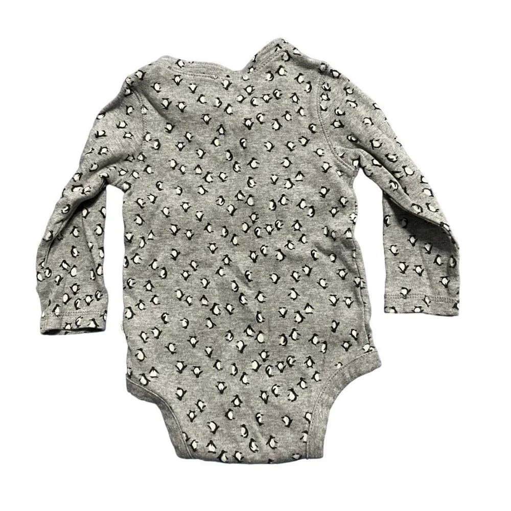 Baby Gap 12-18m Penguin Henley Bodysuit Shirt